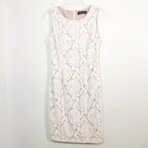 Ivanka Trump Ivy rose lace blush lined dress 6